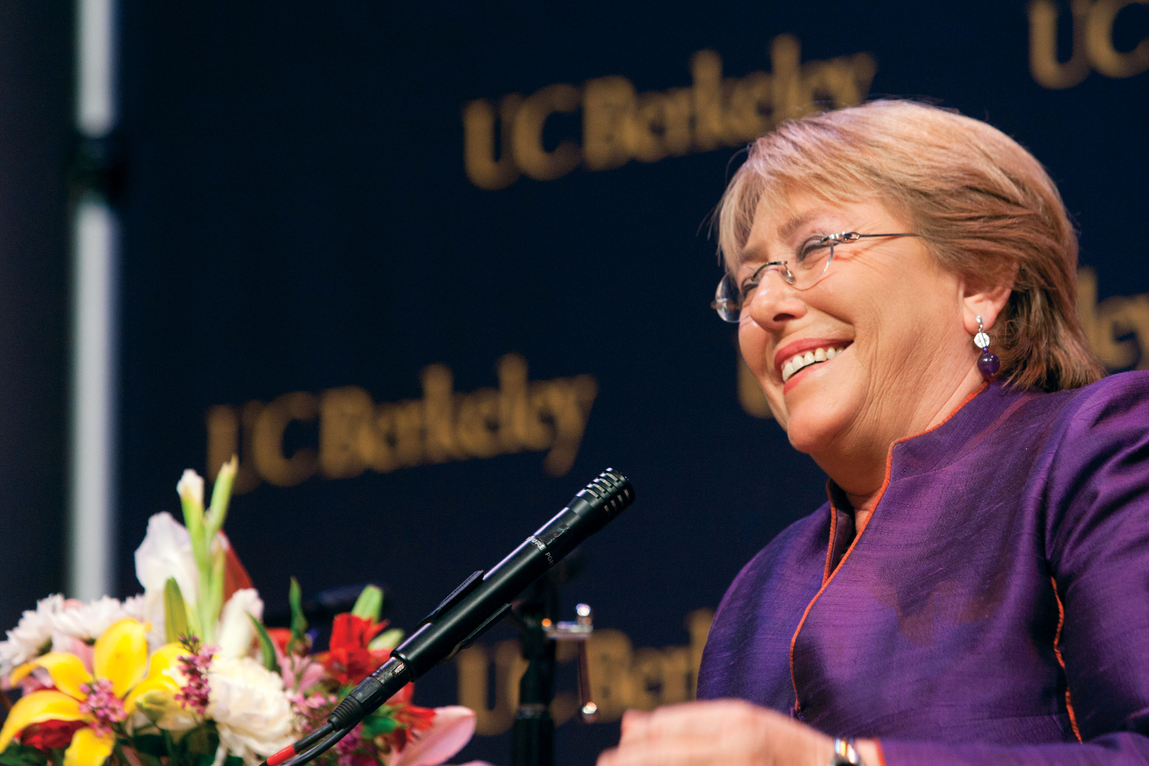 Michelle Bachelet speaks at Berkeley, May 2010. (Photo by Jim Block.) Michelle Bachelet speaks at Berkeley, May 2010. (Photo by Jim Block.)