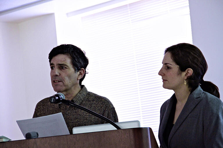 Jeffrey W. Rubin and Emma Sokoloff-Rubin speaking at Berkeley
