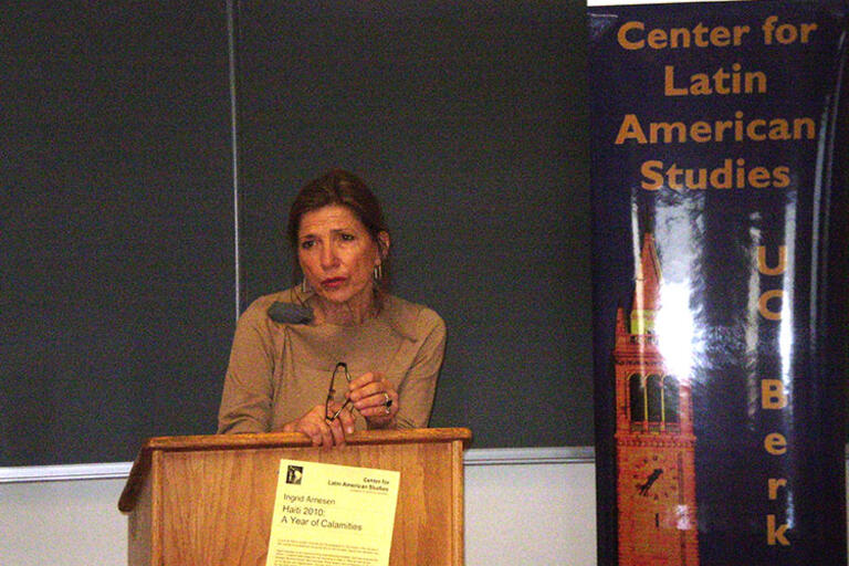 Ingrid Arnesen at her CLAS talk in Berkeley