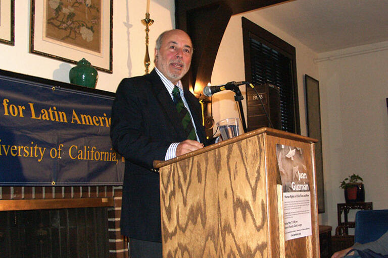 Juan Guzmán speaks at Berkeley