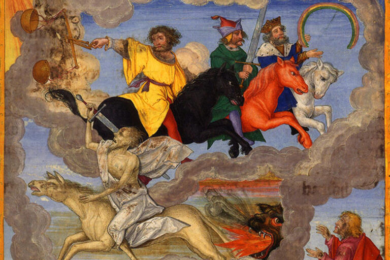 The Four Horsemen of the Apocalypse, from the Ottheinrich Bible