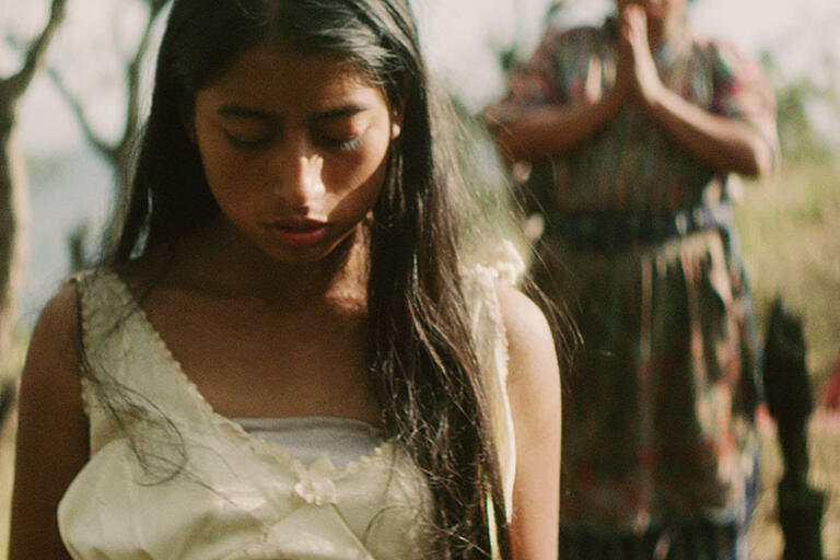 Photo of a young girl. Still from "Ixcanul." 