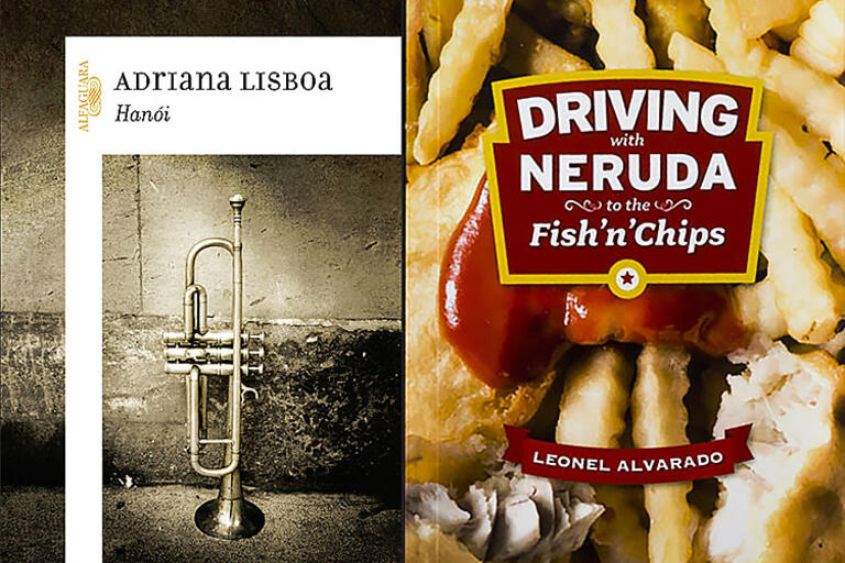 Covers of Adriana Lisboa and Leonel Alvarado's recent books