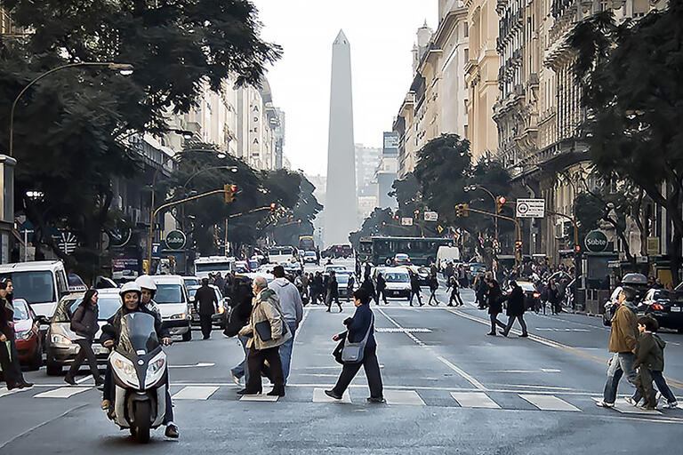 A street scene in Buenos Aires, Argentina. (Photo by Hernán Piñera.)