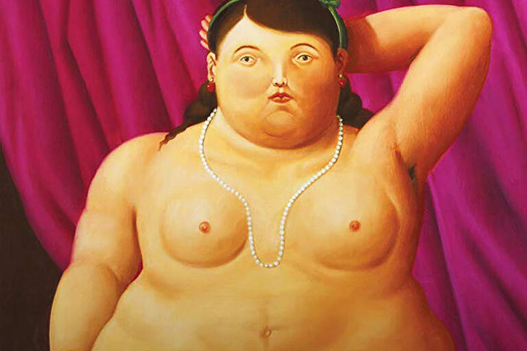 Detail from Fernando Botero’s Sitting Woman. Oil on canvas, 134 x 92 cm