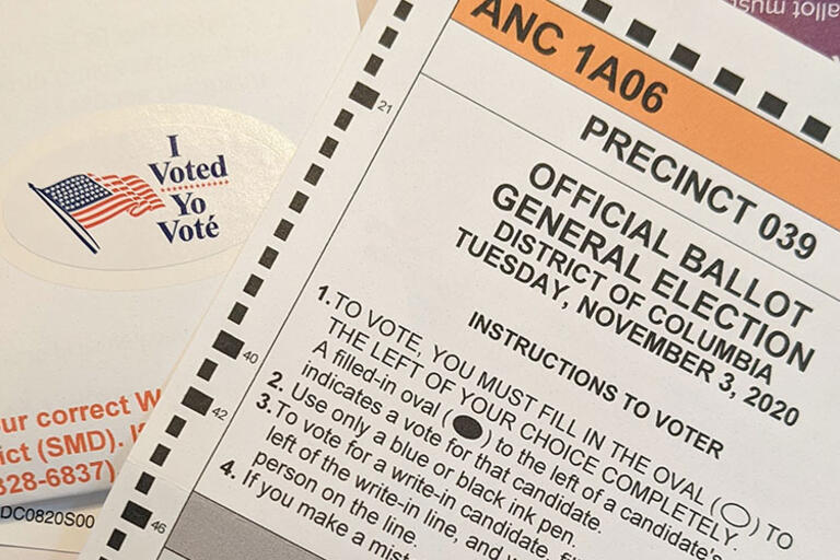 A ballot from the November 2020 U.S. election