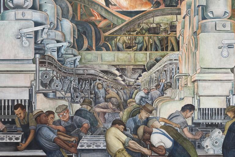 Diego Rivera, “Detroit Industry,” north wall detail, 1932-33, fresco.