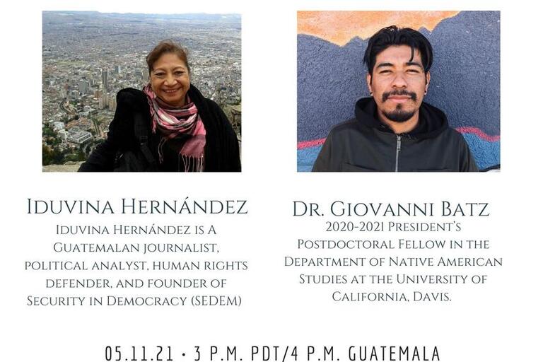 Event’s flyer with a photo of Iduvina Hernández and Giovanni Batz