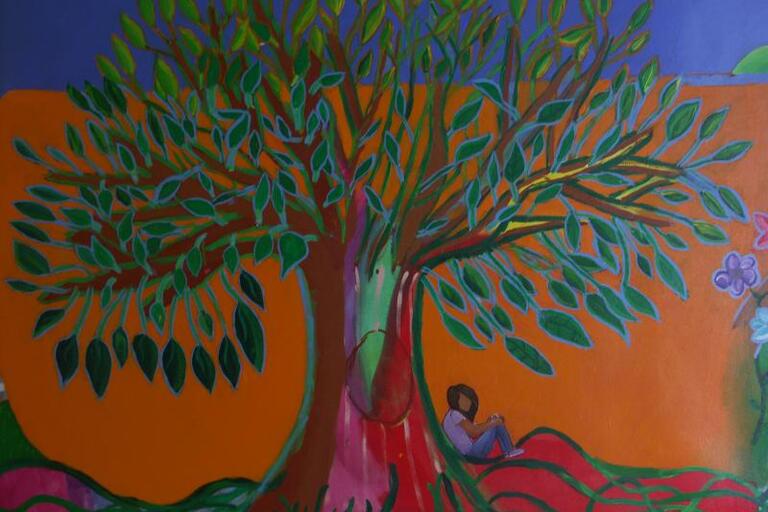  The Tree of Life, centerpiece of Bernardi's colorful mural