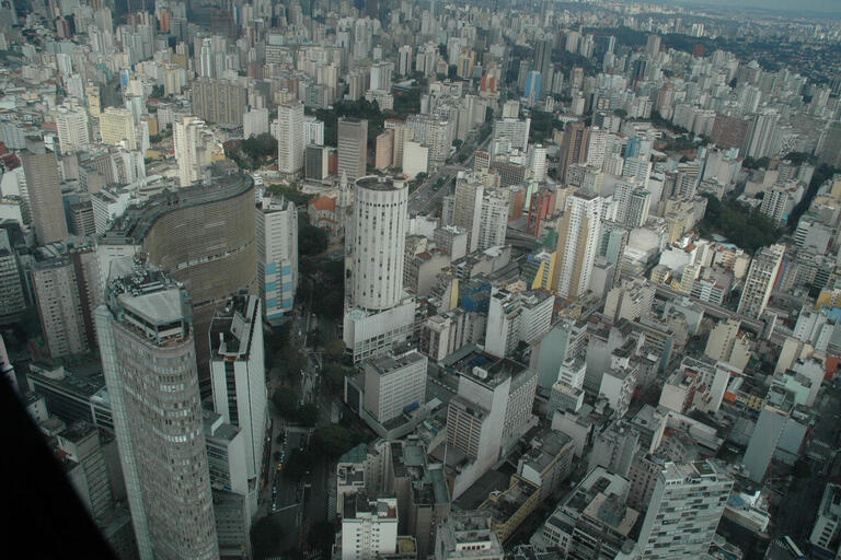 City scape of São Paulo, as seen from above