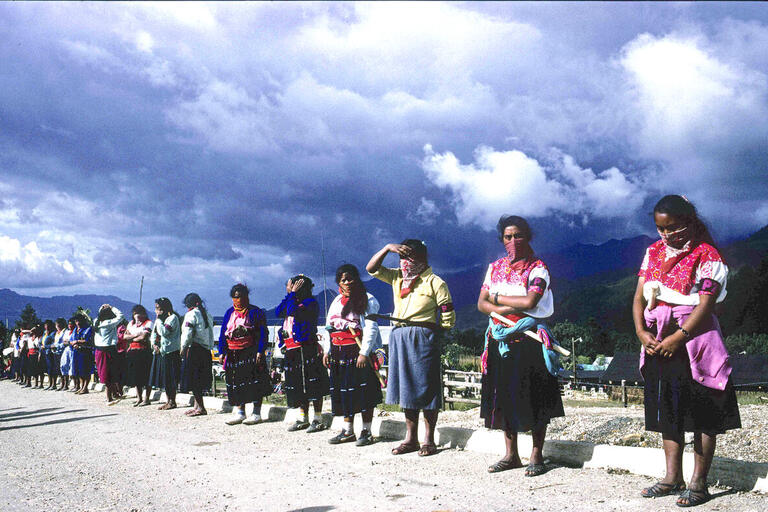 Women standing in a line.