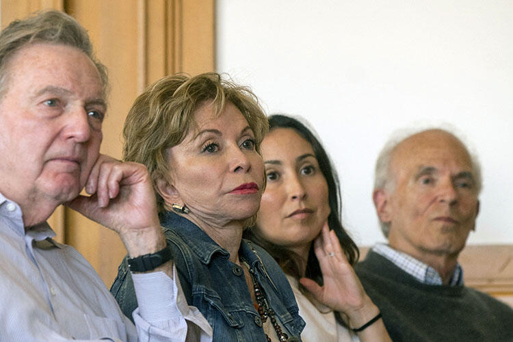 Author Isabel Allende listening to the panel
