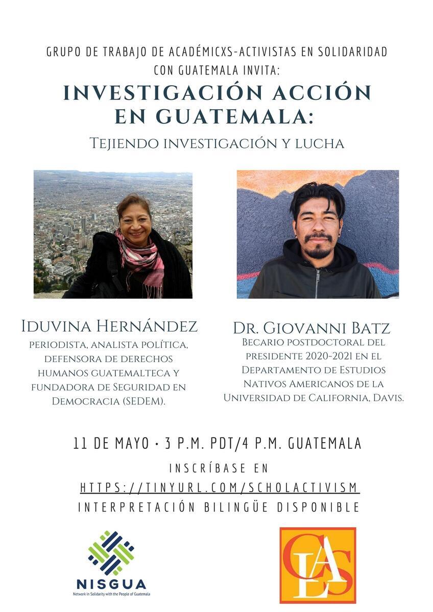 Event’s flyer in Spanish with photos of Giovanni Batz and Iduvina Hernández