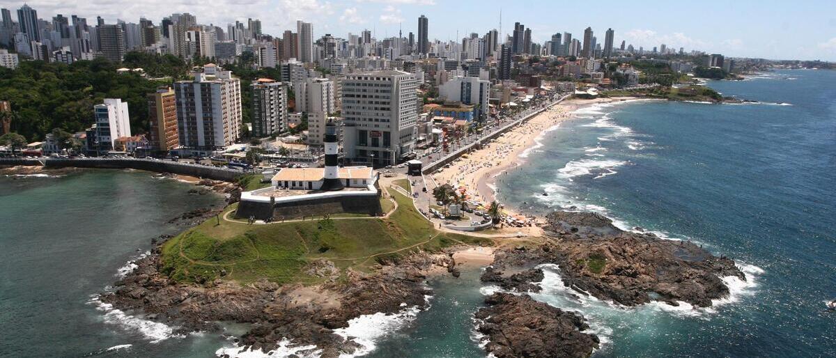 Buildings and beaches in Salvador da Bahia, Brazil