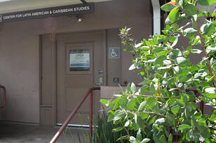 The entrance of the Center for Latin American and Caribbean Studies at UC Berkeley.