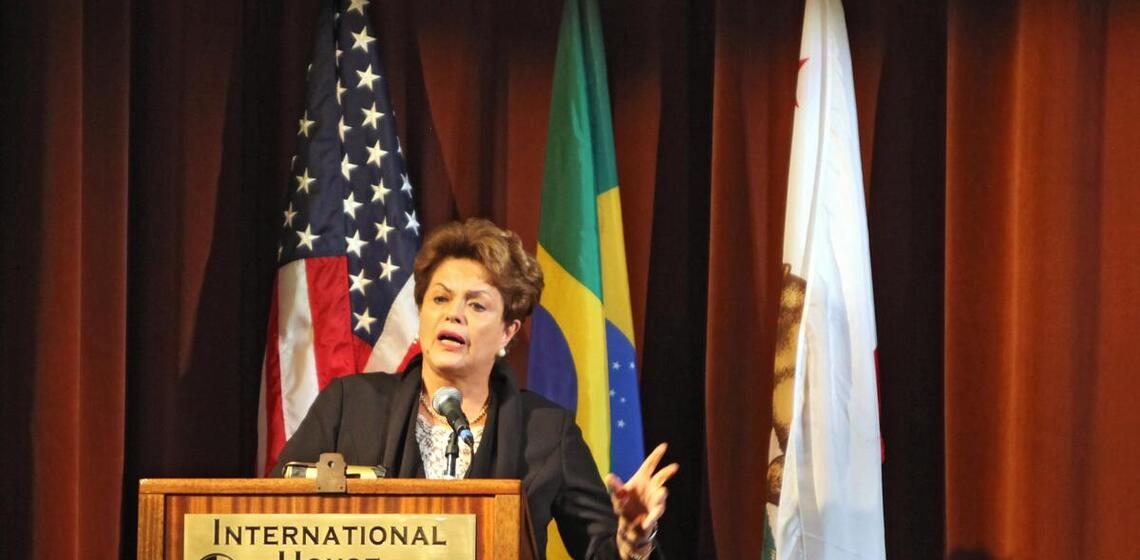 President Rousseff speaks.