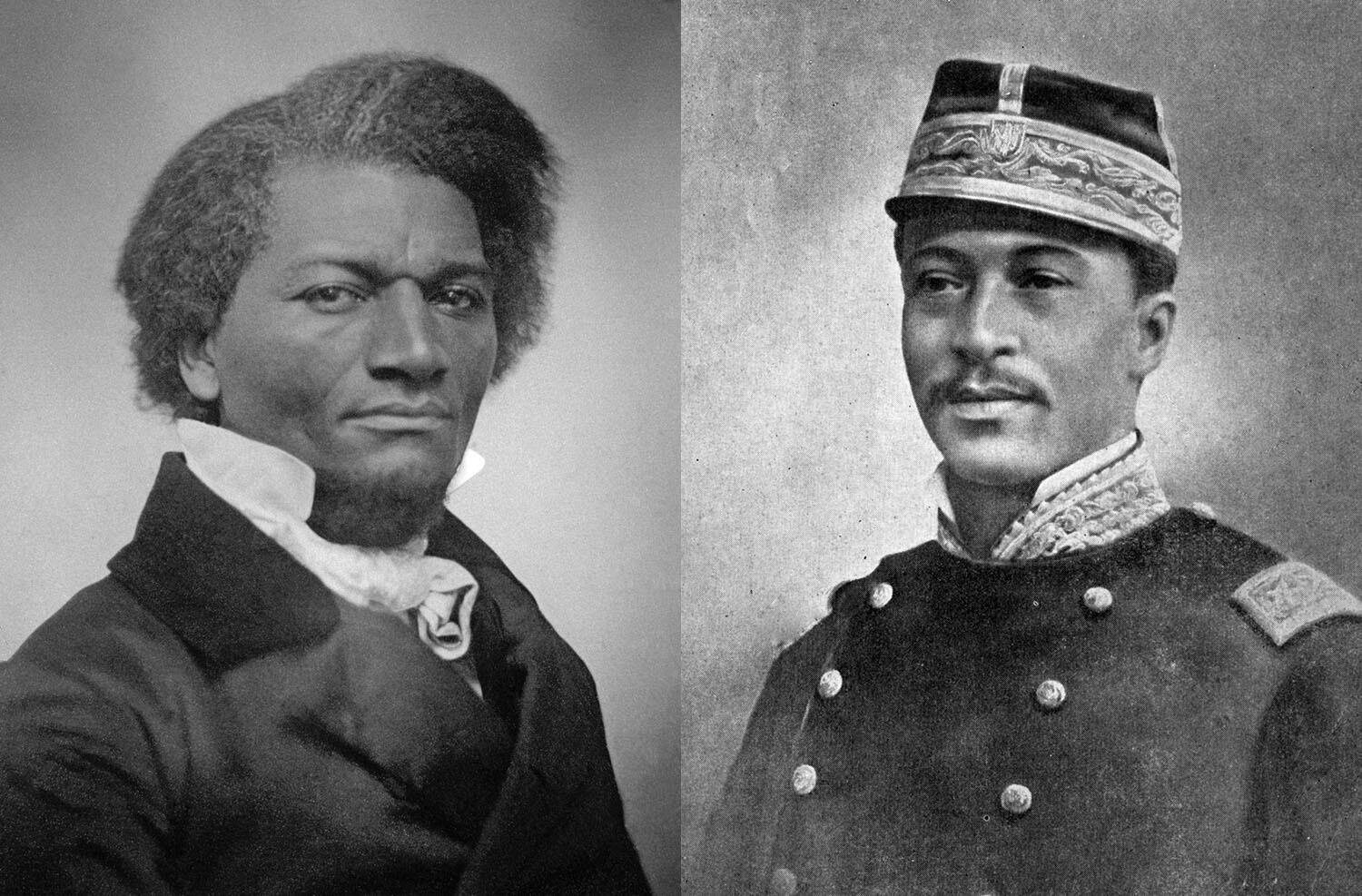 The godfathers of Gregoria Fraser, Frederick Douglass (left) and Gregorio Luperón. (Images from Wikimedia, in the public domain.)