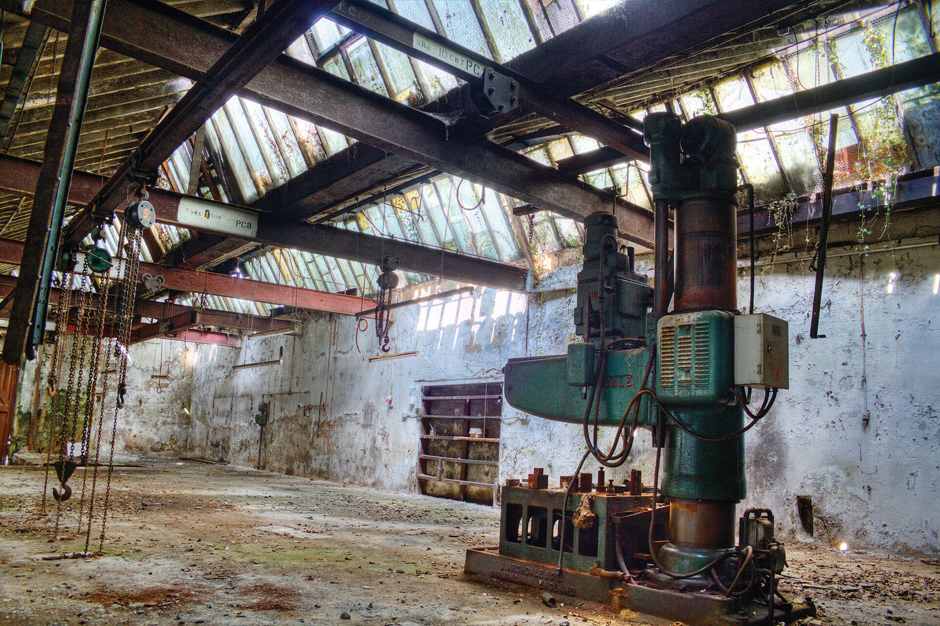 Old equipment rusts away in an abandoned factory, Yorkshire, England. (Photo by Tom Blackwell.)