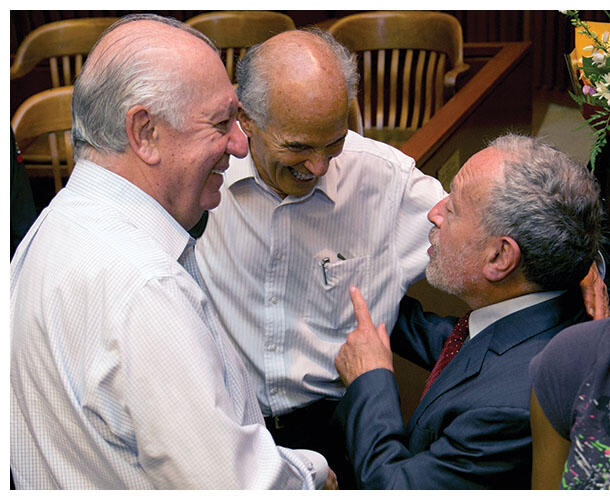 Ricardo Lagos, Harley Shaiken, and Robert Reich at a talk for CLAS, September 2012. (Photo by Jim Block.)