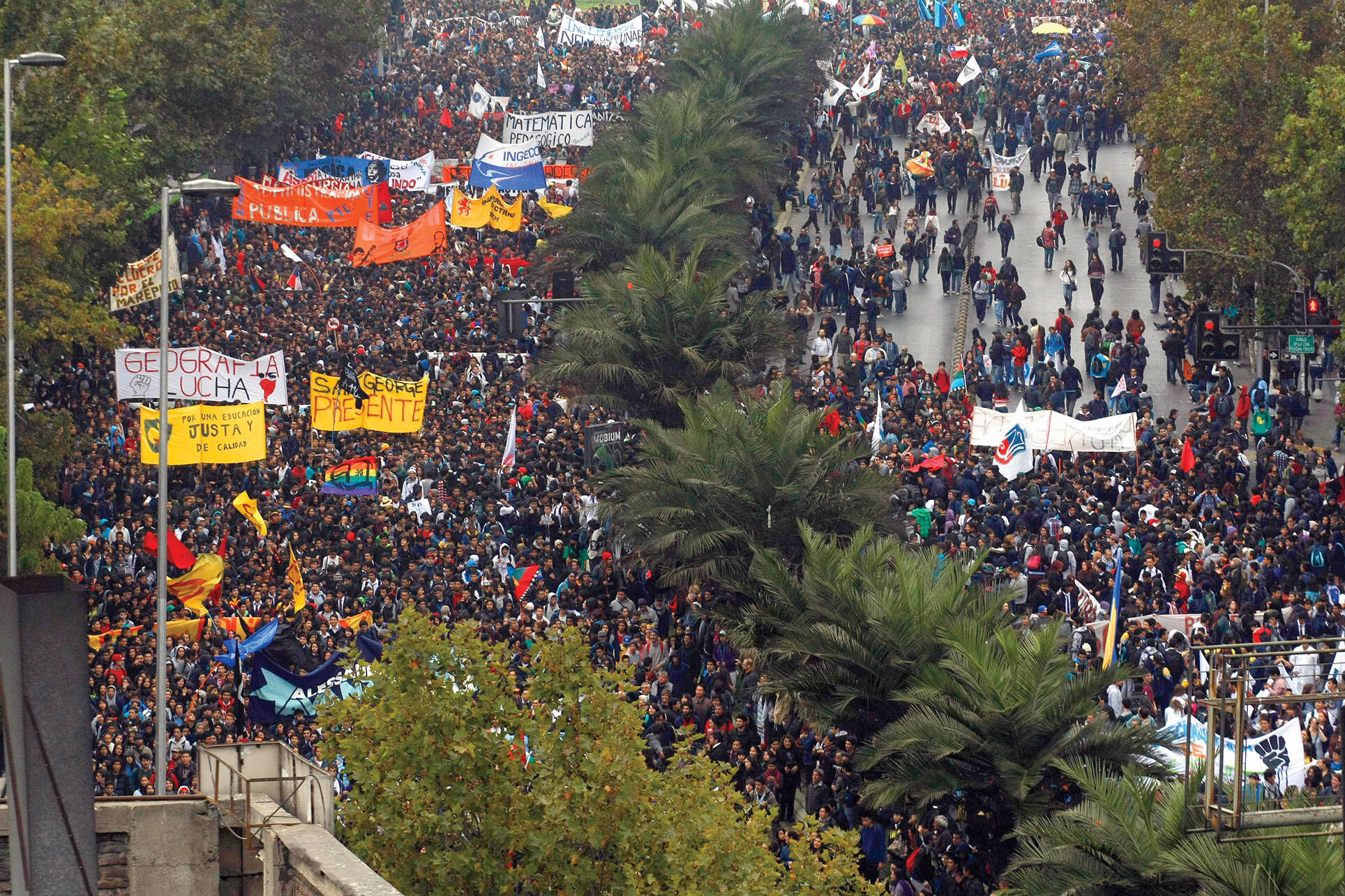 Differences over educational policy led students to Chile’s streets again in 2013. (Photo by Luis Hidalgo/AP Photo.)