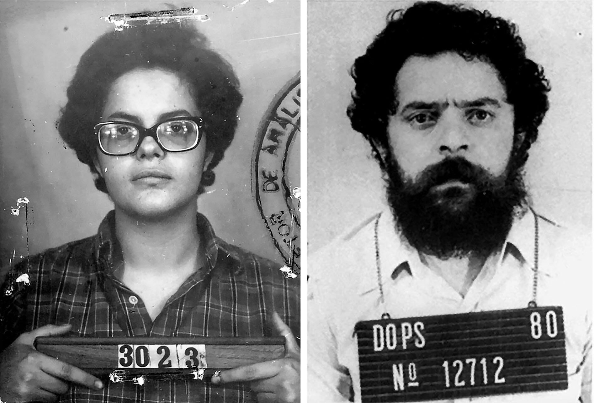 Booking photos of Dilma Rousseff (1970) and Luiz Inácio “Lula” da Silva (1980), from their imprisonment during Brazil’s dictatorship. (Photos courtesy of Elizabeth McKenna.)