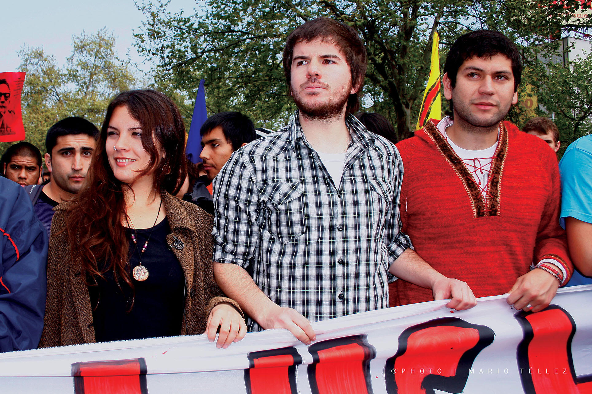  Camila Vallejo, Giorgio Jackson, and Camilo Ballesteros, September 2011. (Photo by Mario Tellez Cardemil.)