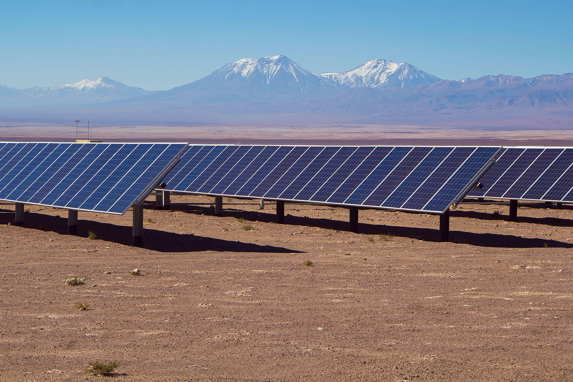 Solar panels in the Atacama Desert, Chile. (Photo by obscur/Shutterstock.com.)