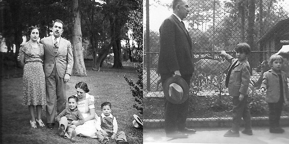 The Cárdenas family picnics in the garden at Los Pinos, March 19, 1938; and Lázaro Cárdenas at the zoo with his grandsons Lázaro and Cuauhtémoc Cárdenas Batel, 1969. (Photo courtesy of Cuauhtémoc Cárdenas.)