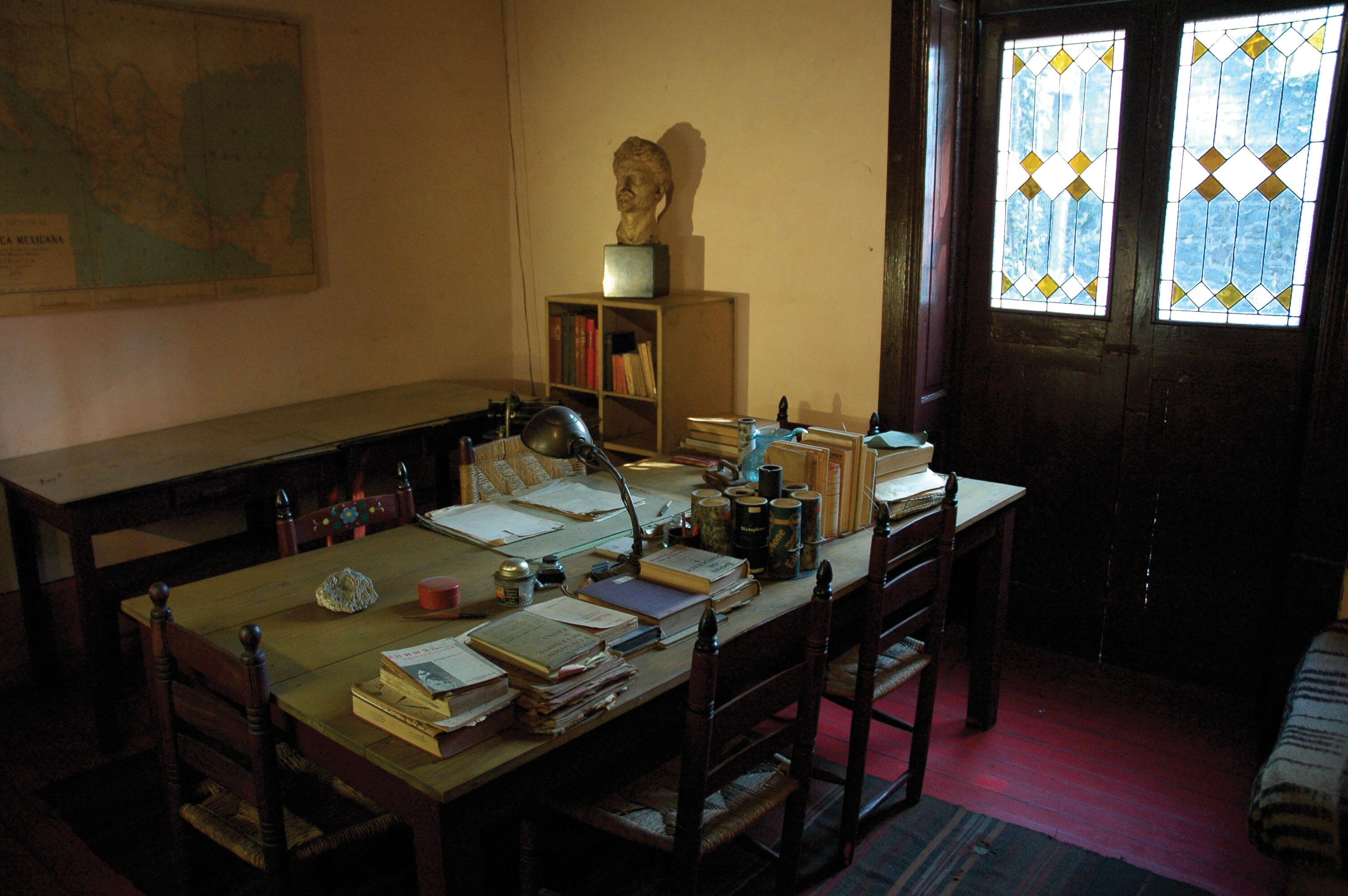 Trotsky's study in Mexico City has been preserved as it was on the day he died. (Photo by Carlos Lowry.)