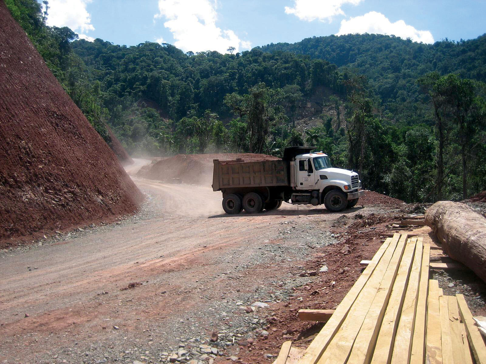 A road being built through the rainforest to reach oil fields in Ecuador. (Photo by Stephen Montgomery.)