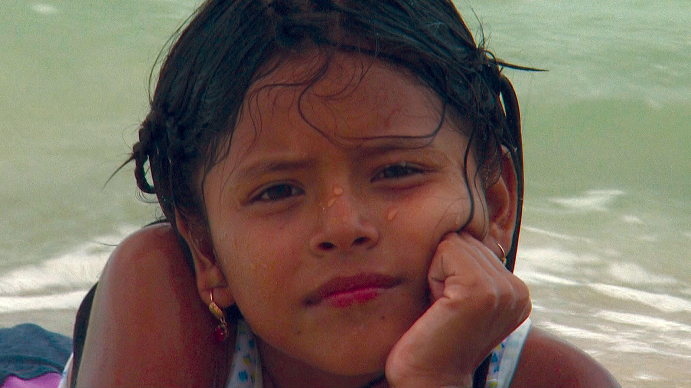 This still from “Those Who Remain” features Evelyn, a young girl from the Yucatán, whose father is in the United States. (Photo courtesy of Fundación BBVA Bancomer.)