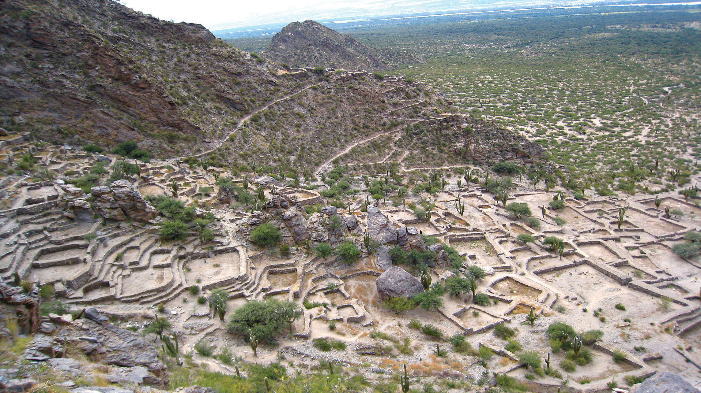 The Quilmes ruins terraced into a hillside in Tucumán,  Argentina. (Photo by Alicia Nijdam-Jones.)