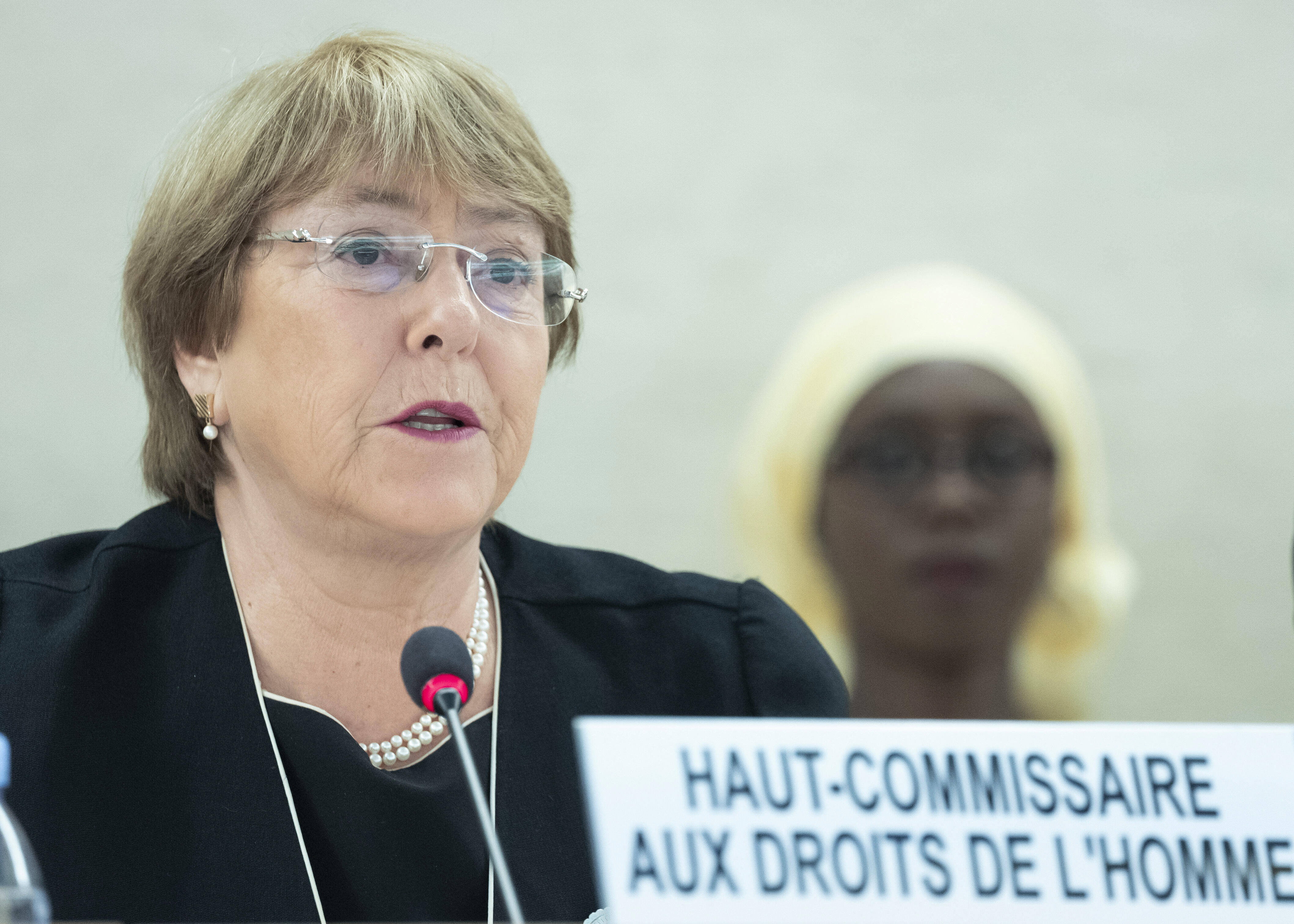 Michelle Bachelet speaks before the United Nations Human Rights Council, September 2018.