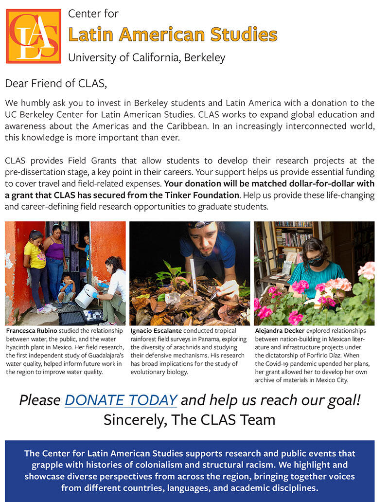 CLAS Letter in support of Big Give 2023.