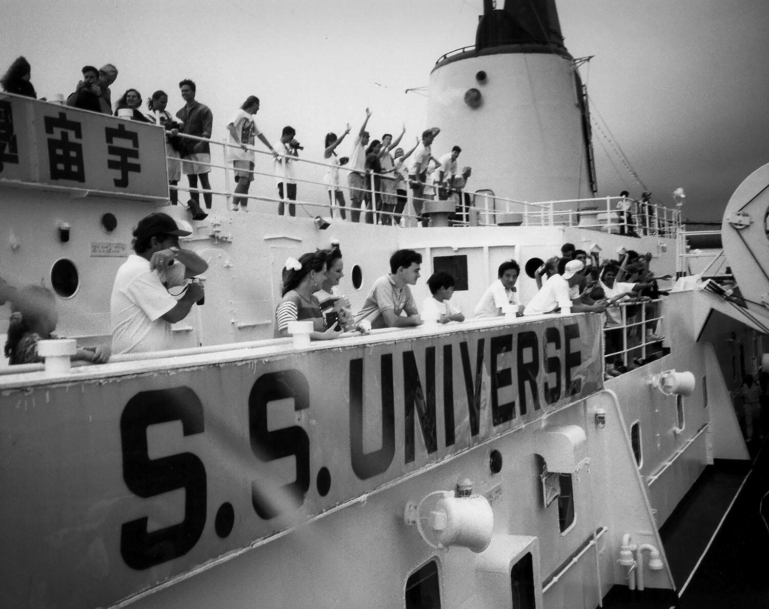 Students aboard the SS Universe as part of the Semester at Sea program. (Photo courtesy of the Semester at Sea Program.)