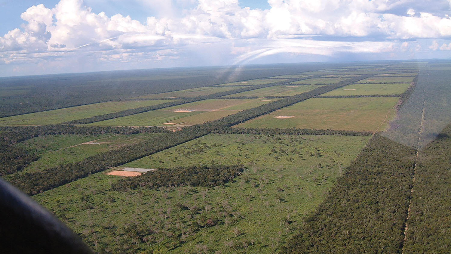 An aerial view of lands in Paraguay that have been deforested to make way for cattle ranches. (Photo by Peer V.)