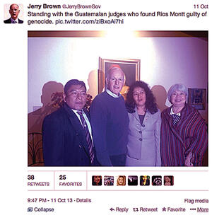 Governor Jerry Brown on meeting the Guatemalan judges. (Image courtesy of Jerry Brown.)
