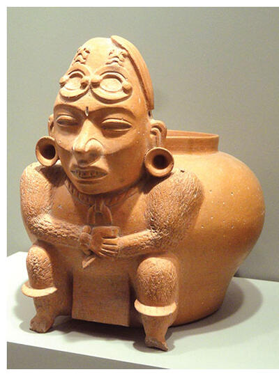 Thin Orange earthenware effigy jar from Teotihuacán. (Photo by Daderot/Wikimedia Commons.)